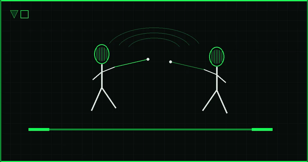 Abstract saber fencing illustration for What Is a Compound Attack in Saber Fencing?