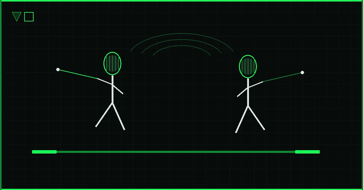 Abstract saber fencing illustration for What Is a Flunge in Saber Fencing?