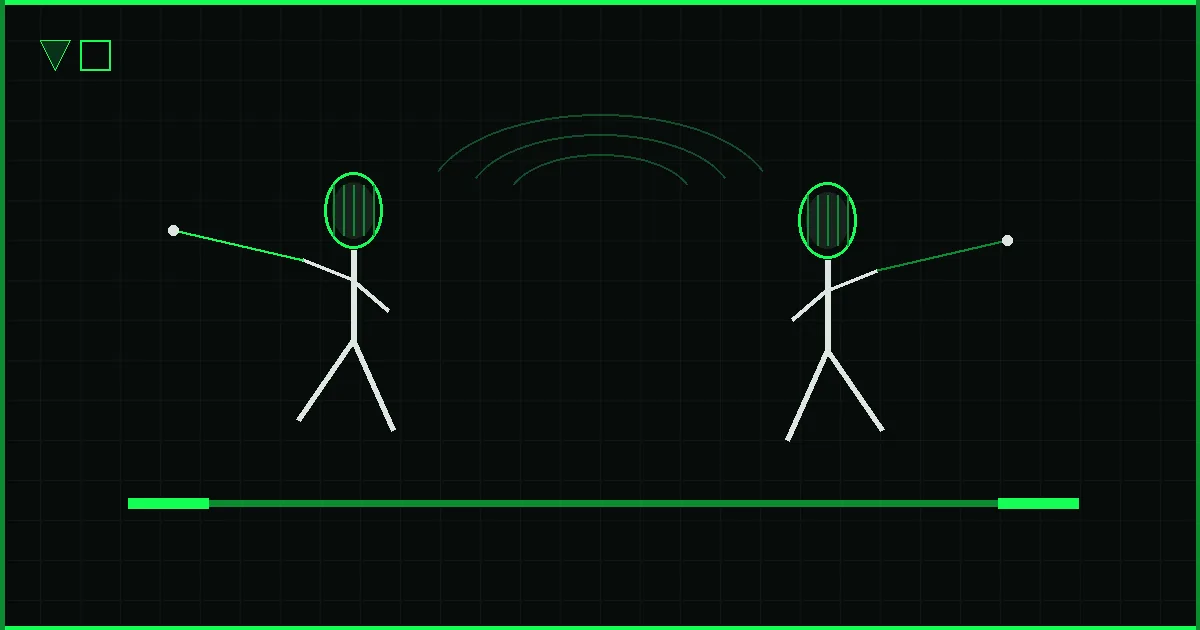 Abstract saber fencing illustration for Right of Way in Saber Fencing: How Priority Decides the Touch