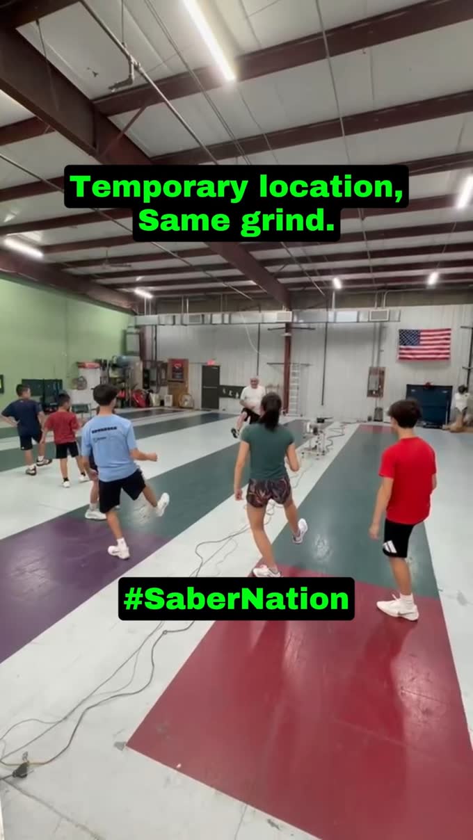 Saber Nation saber fencers training on the strip